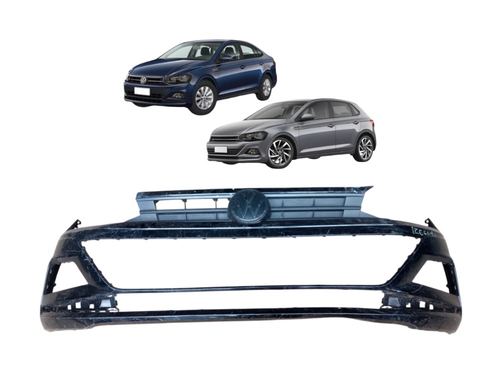 Parachoque Dianteiro Vw Polo Virtus 2017 2020 Original  Preto