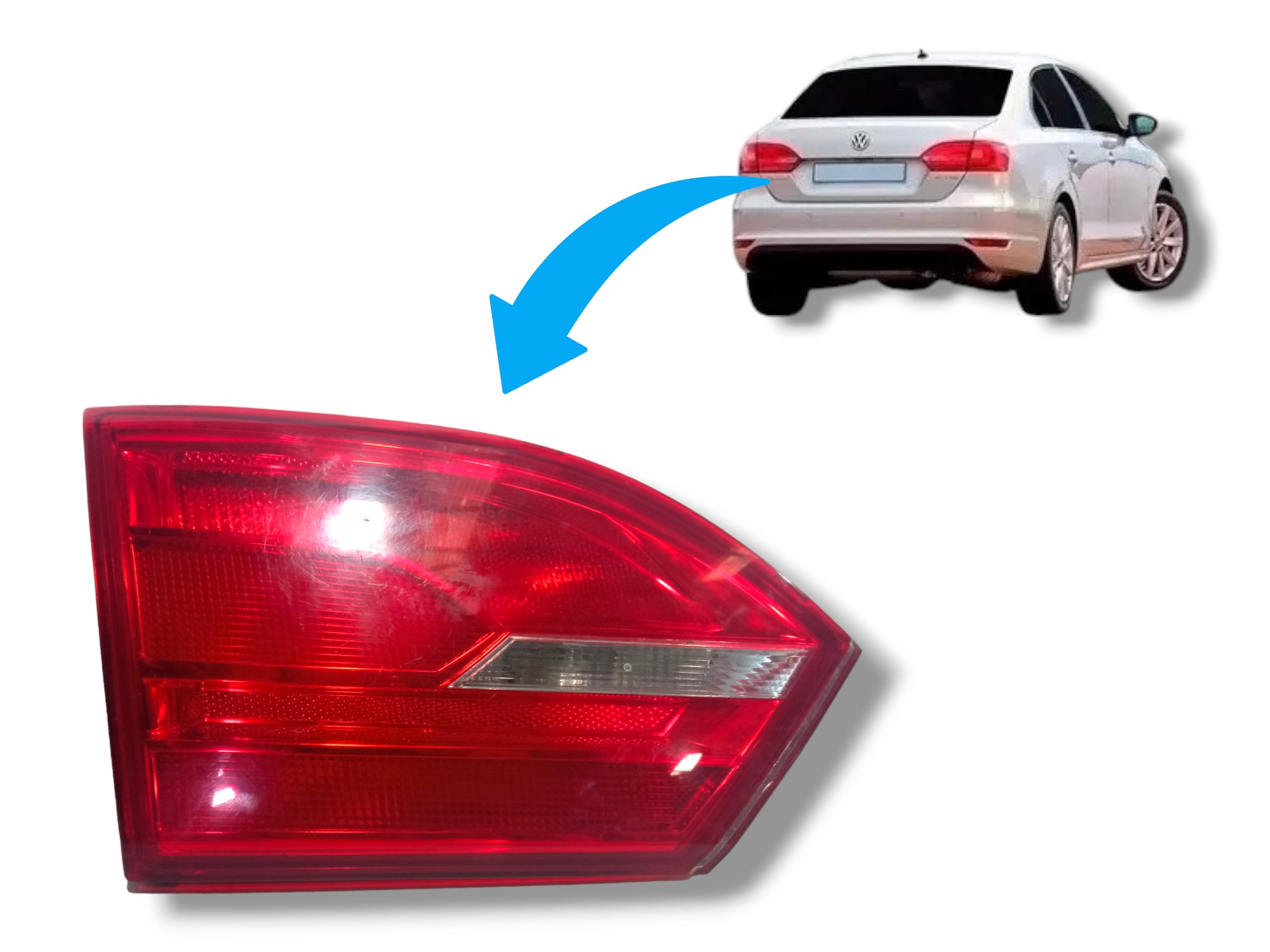 Lanterna Tampa Traseira Lado Esquerdo Jetta 2012 2014 Usado Esquerdo 1