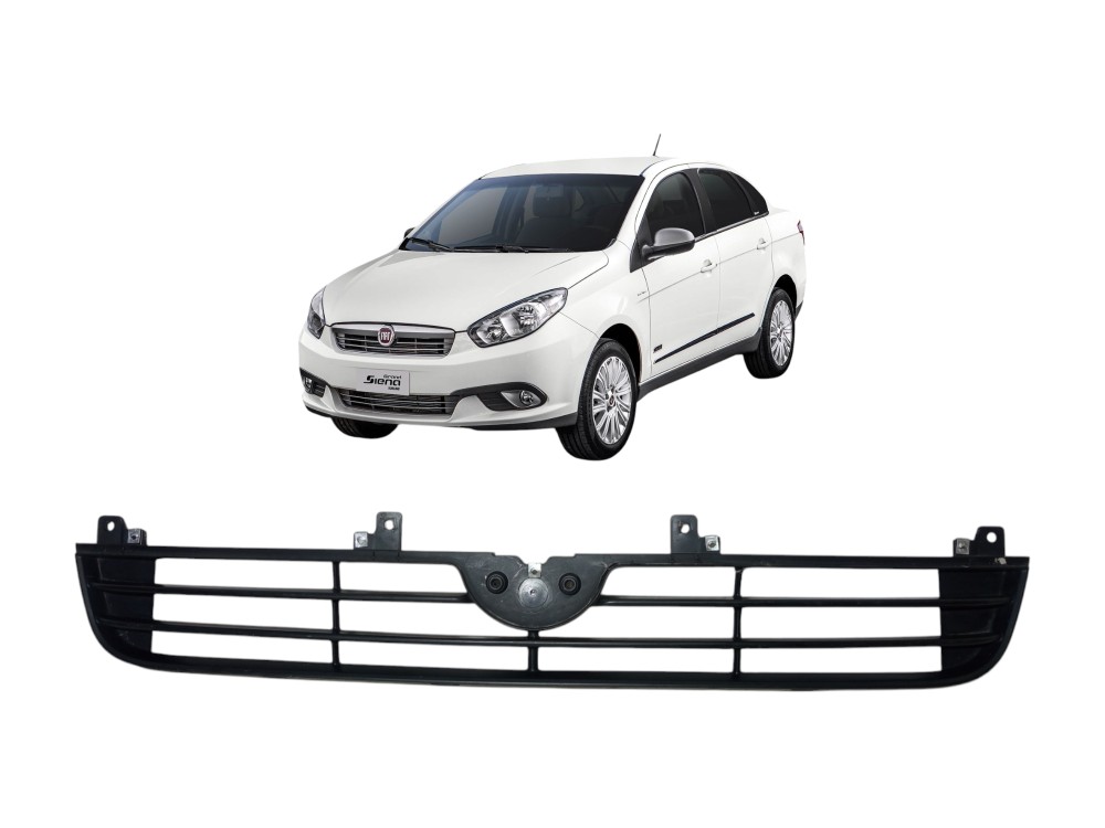 Grade Dianteira Superior Fiat Grand Siena 2012 2016 Original Preto Fosco 1