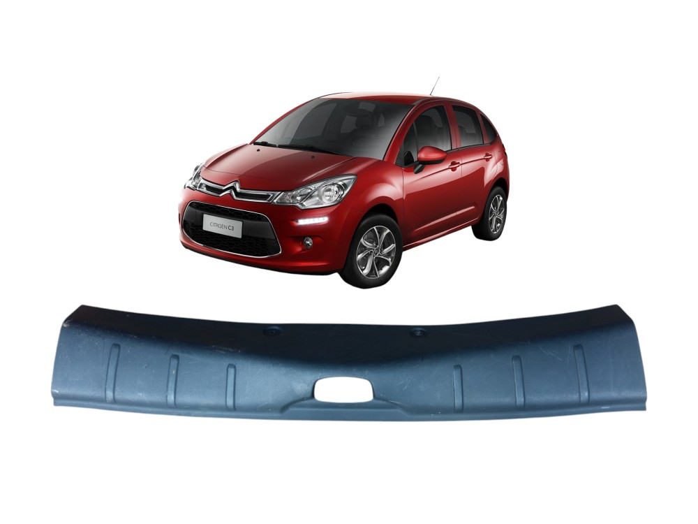 Moldura Acabamento Soleira Porta Malas Citroen C3 2013 2019  Preto 1