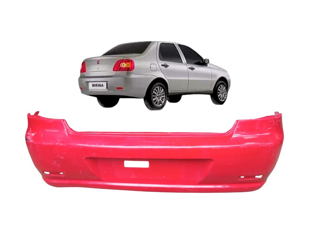 Grade Parachoque Traseiro Fiat Siena 2004 2010 Original  Vermelho Brilhante 1