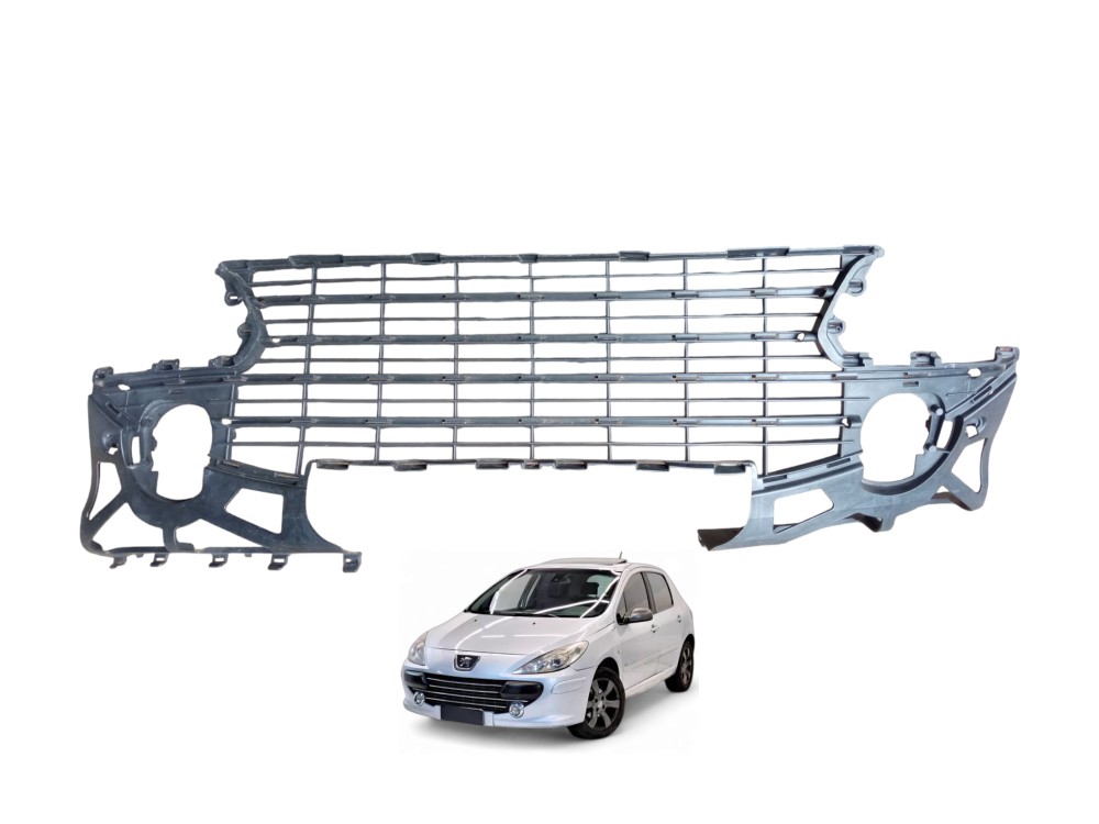 Grade Dianteira Central Parachoque Peugeot 307 2008 2012  Preto Fosco 1