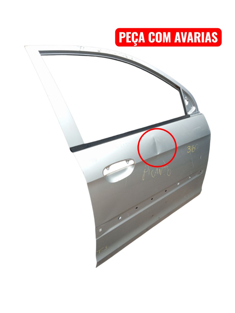 Porta Dianteira Direita Kia Picanto 2007 2011 1.0 Dianteira Direito Prata 2