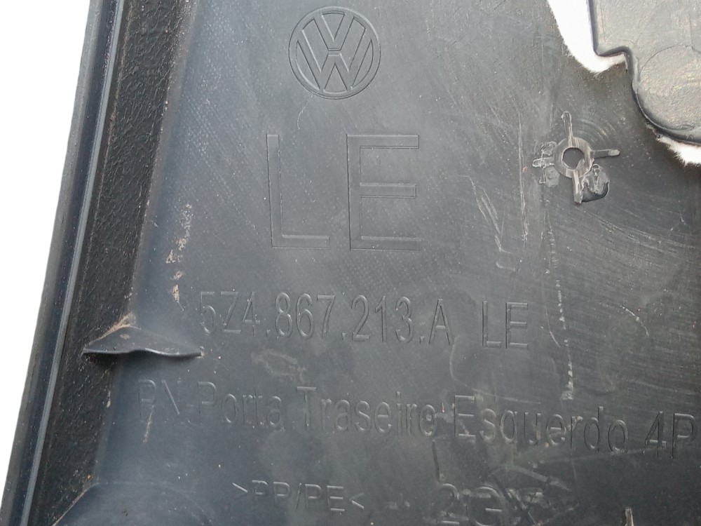 Forro De Porta Traseira Esquerda Vw Fox 2011 2014 Original  Preto 6