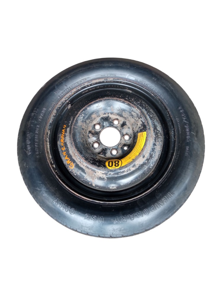 Roda Ferro Estepe Aro 16 Pneu 145 90 Chrysler Grand Caravan Preto 1