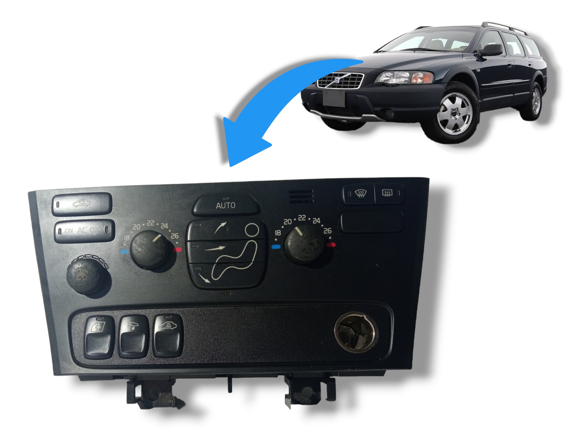 Comando Controle Ar Condicionado Volvo Xc70 2001 2010 Usado 1