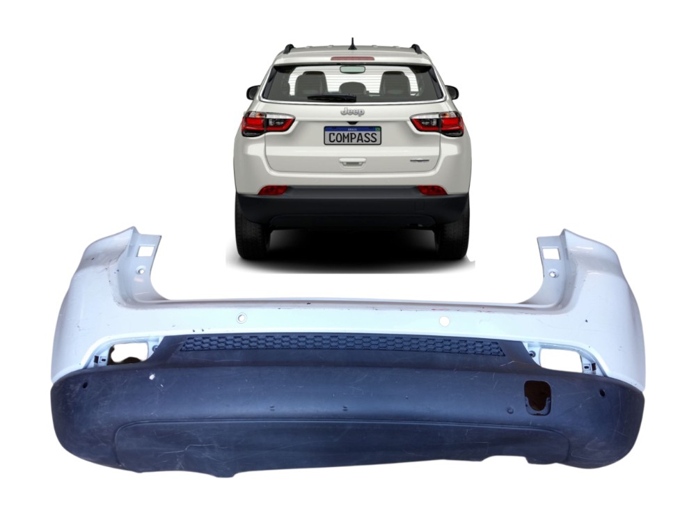 Grade Parachoque Traseiro Spoiler Jeep Compass 2017 2020  Branco Brilhante 1