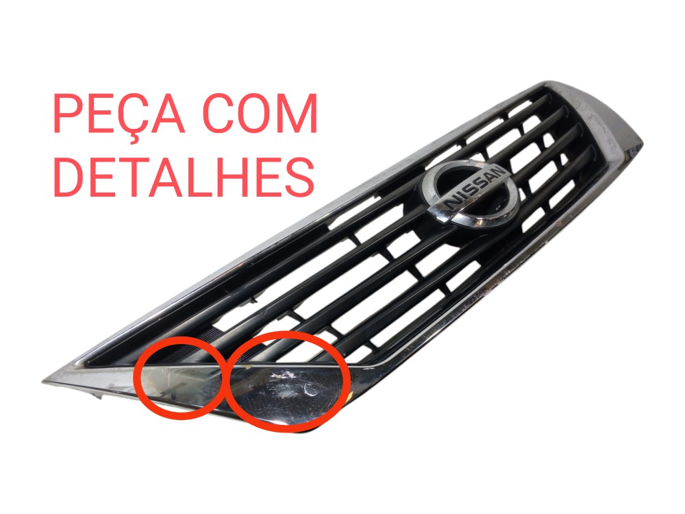 Grade Dianteira Superior Radiador Nissan Versa 2012 2014  Preto Brilhante 2