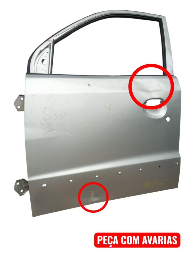 Porta Dianteira Esquerda Hyundai Atos Prime 2000 2003 Dianteira Esquerdo Prata 2