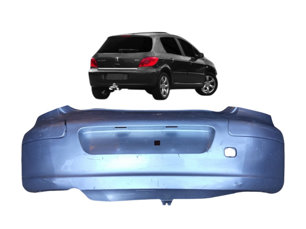 Grade Parachoque Traseiro Peugeot 307 2004 2010 Original  Prata Brilhante 1