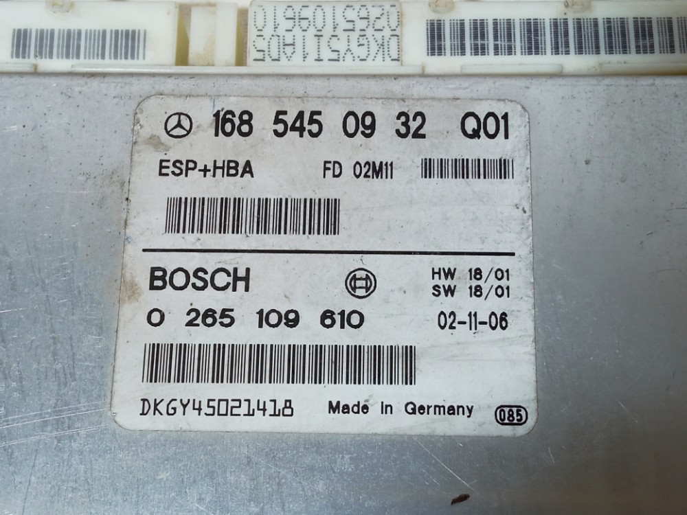 Modulo Central Injecao Mercedes Classe A 160 190 99 2005 2