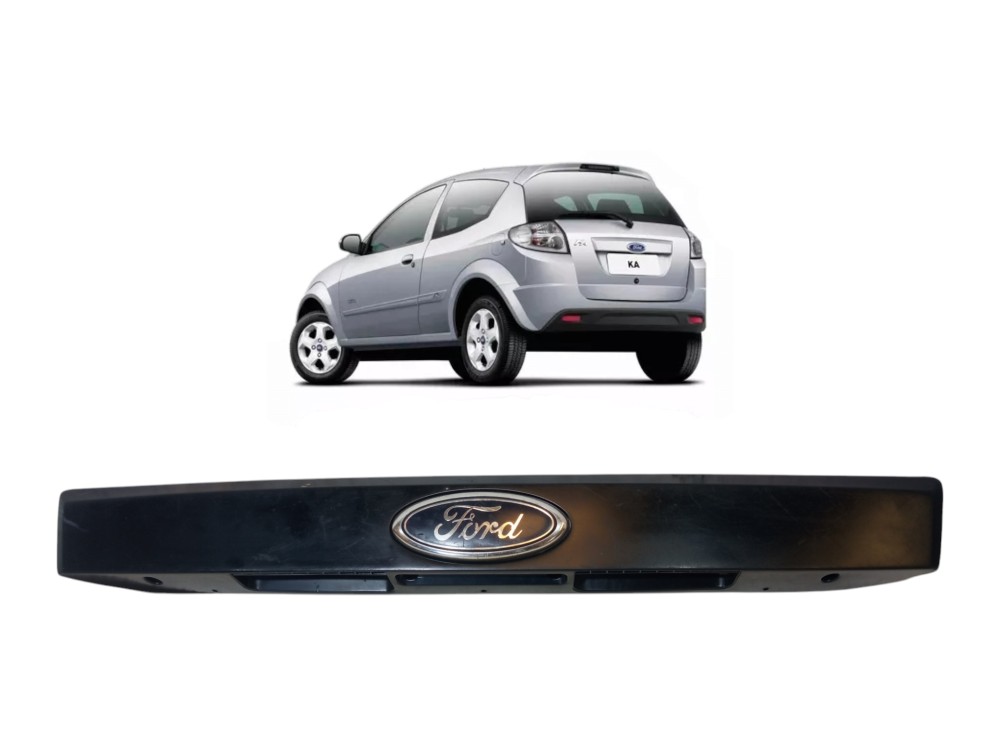 Friso Tampa Traseira Suporte Luz Placa Ford Ka 2009 2012  Preto 1