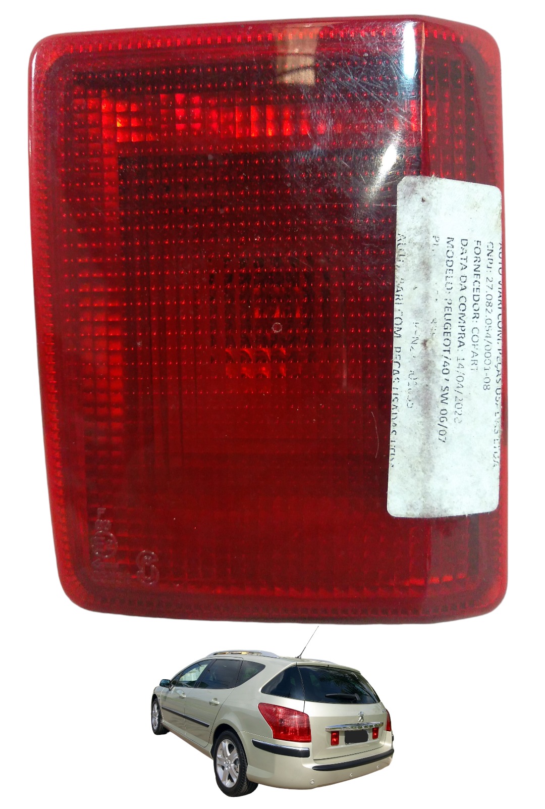 Lanterna Luz Placa Tampa Traseira Peugeot 407 Sw 2005 A 2009 1