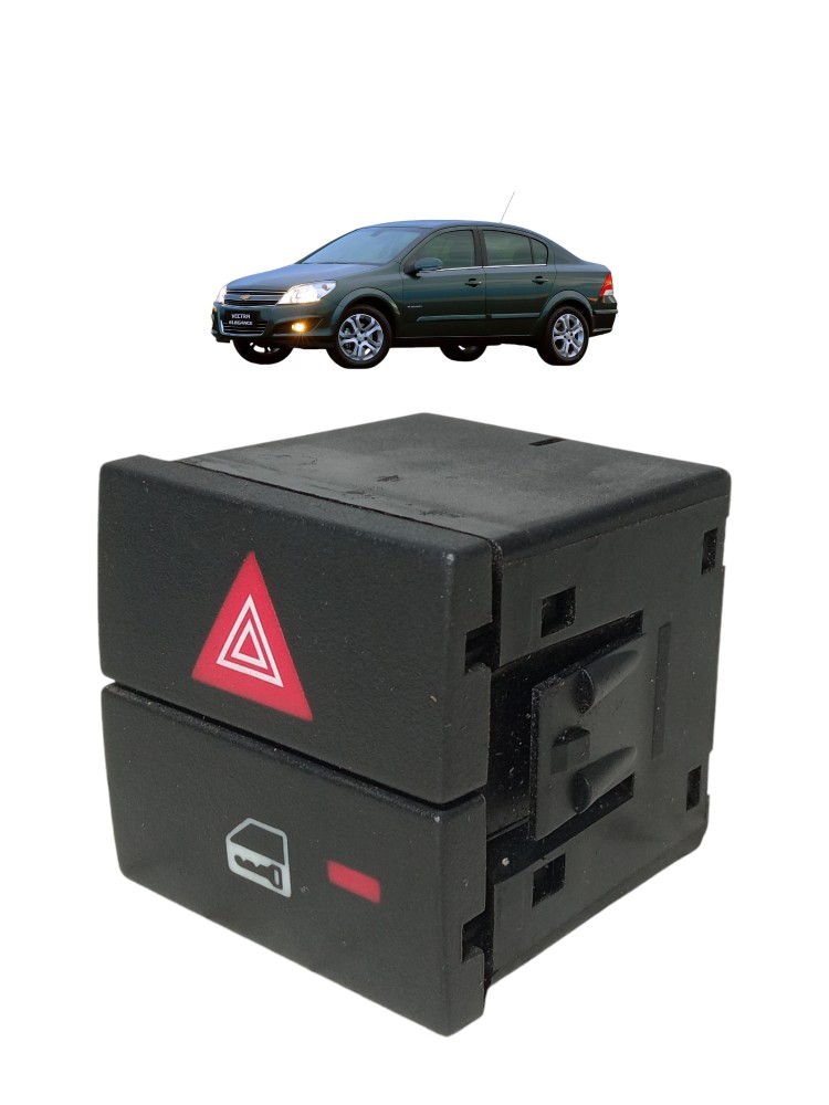 Botao Pisca Alerta Trava Porta Gm Vectra 2006 2011 Original  Preto 1