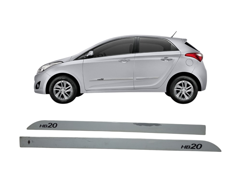 Par Friso Lateral Porta Dianteira Hyundai Hb 20 2013 2019  Branco 1