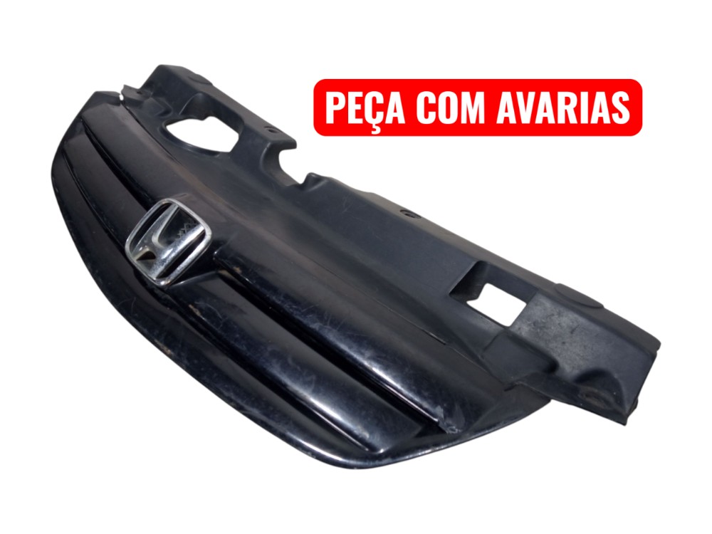 Grade Dianteira Superior Honda Civic 2001 2002 2003 Original Preto Brilhante 2