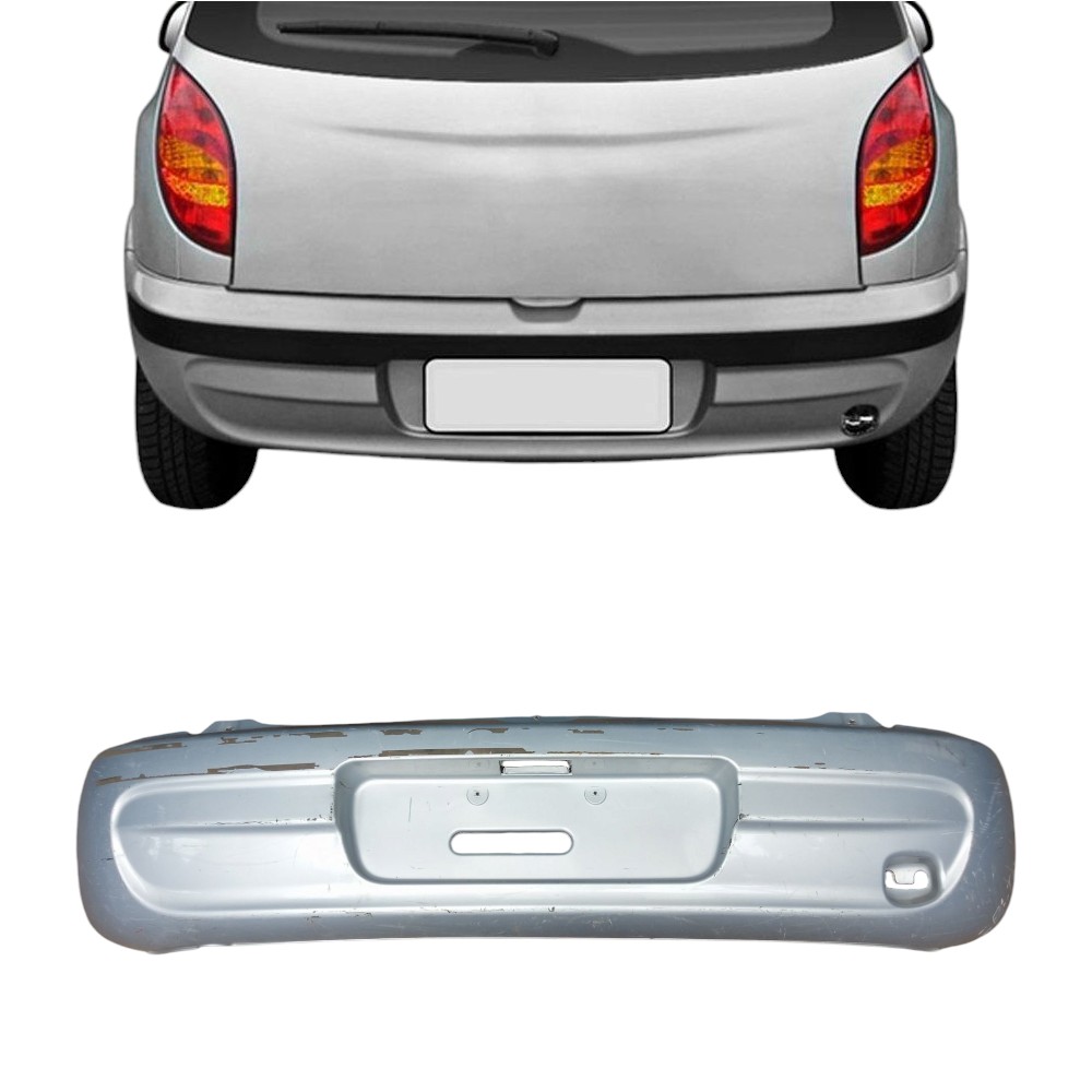 Grade Parachoque Traseiro Chevrolet Celta 2001 2006 Original Prata Brilhante 1