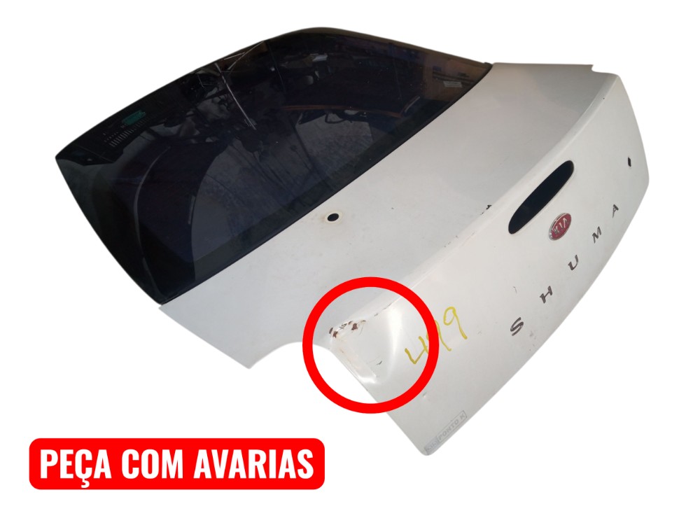 Tampa Traseira Porta Malas Kia Shuma 98 99 2000 1.5 Branco 2