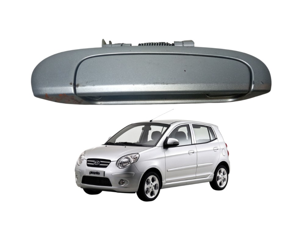 Macaneta Externa Traseira Direita Kia Picanto 2008 2012 Prata Traseira 1