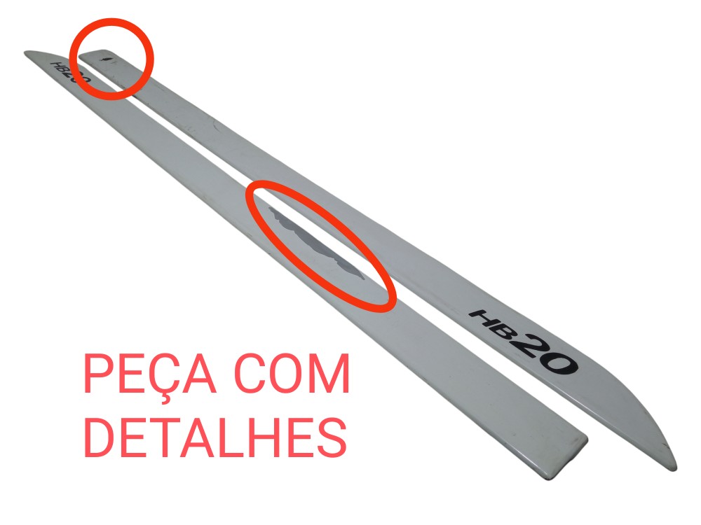 Par Friso Lateral Porta Dianteira Hyundai Hb 20 2013 2019  Branco 2