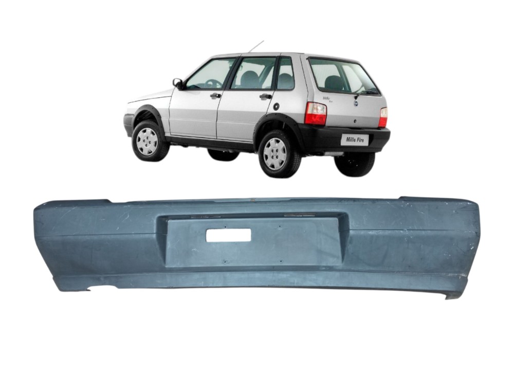 Grade Parachoque Traseiro Fiat Uno Mille 2005 2010 Original  Preto Fosco 1