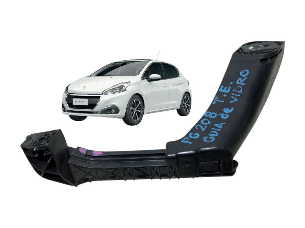 Guia Vidro Traseiro Esquerdo Peugeot 208 2016 2019 Original  Preto 1
