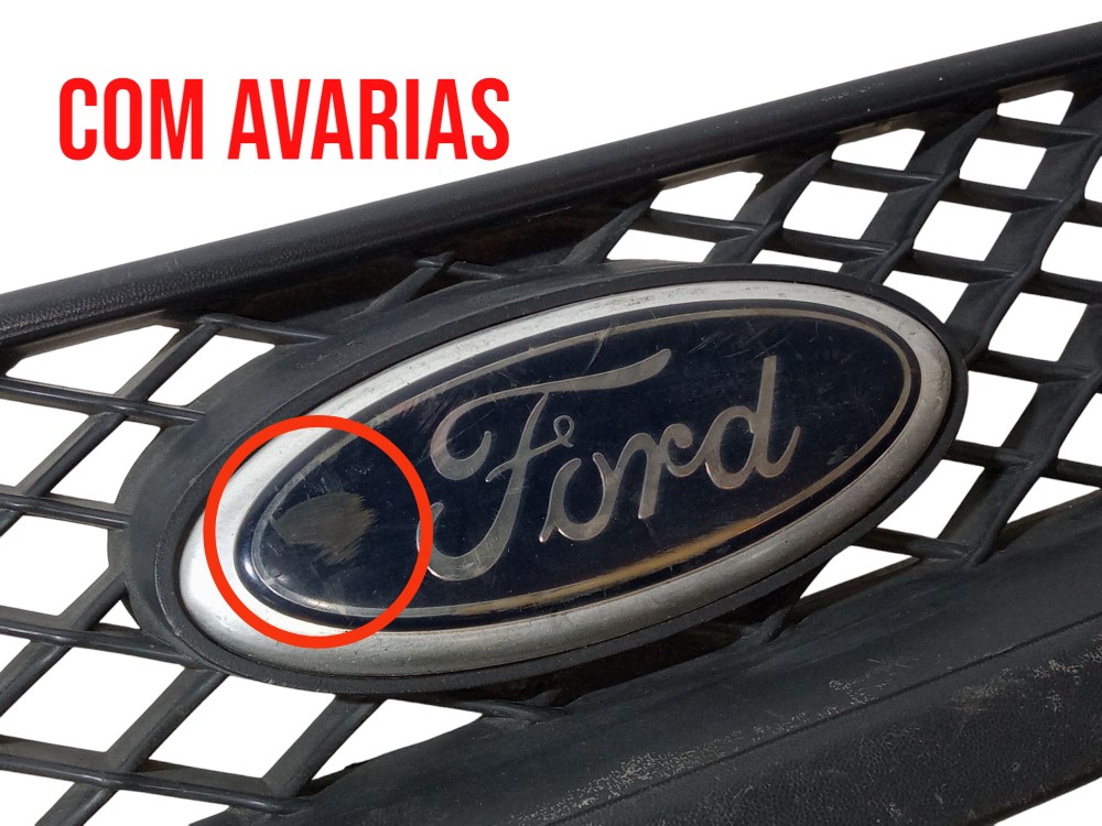 Grade Dianteira Superior Ford Fiesta 2008 2009 2010 Original Preto Fosco 3