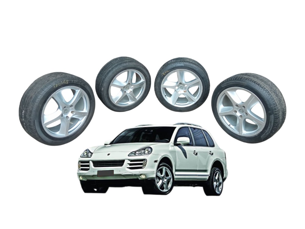 Jogo De Rodas Aro 20 Pneu 275 45 Porsche Cayenne 2008 Prata