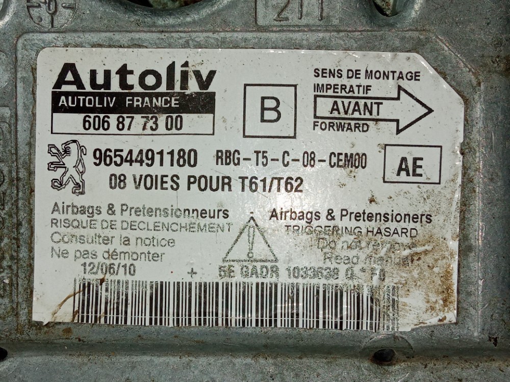 Modulo Central Airbag Impacto Peugeot 307 2009 2012 Usado 2