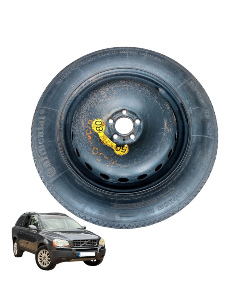 Roda Ferro Estepe Aro 18 Pneu 155 85 Volvo Xc90 2004 2005 T6 Preto 1