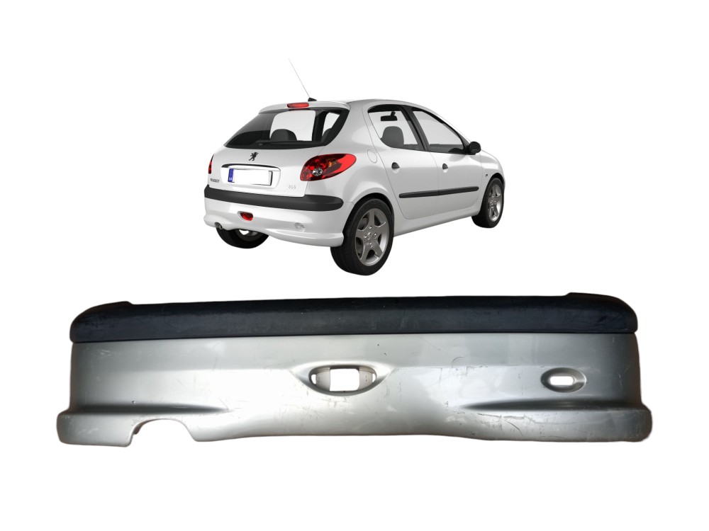 Grade Parachoque Traseiro Peugeot 206 2000 2008 Original  Prata Brilhante 1