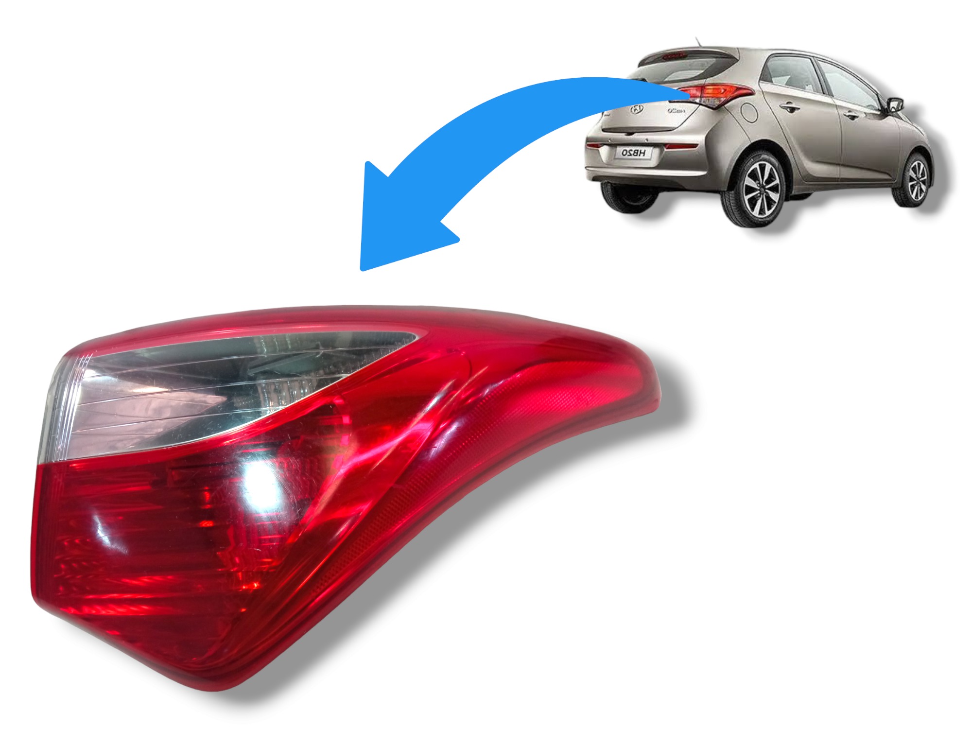 Lanterna Traseira Lado Direito Hyundai Hb20 Hatch 2011 2015