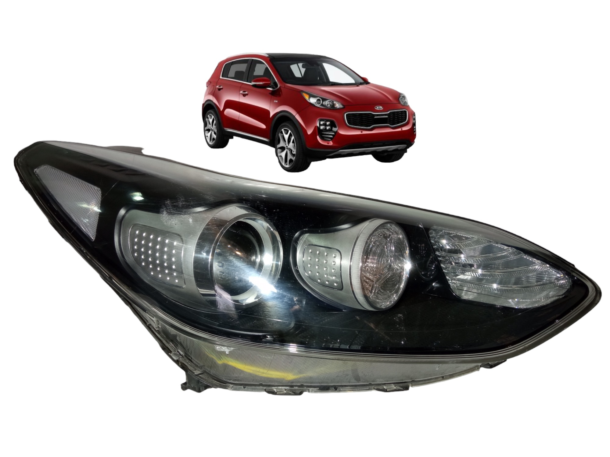 Farol Dianteiro Direito Kia Sportage 2017 2018 2019 Usado