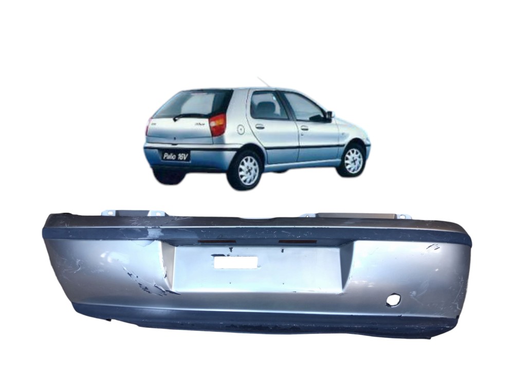 Grade Parachoque Traseiro Fiat Palio 96 2000 Original  Prata Brilhante 1