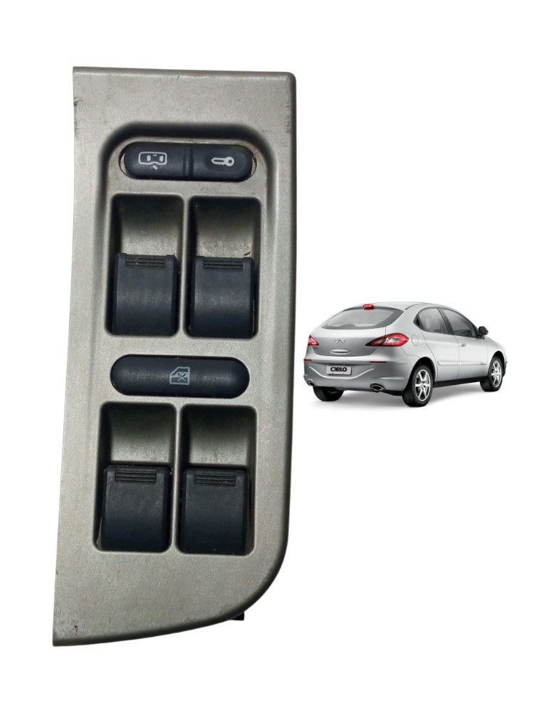 Moldura Botao Vidro Eletrico Dianteiro Esquerdo Chery Cielo 1