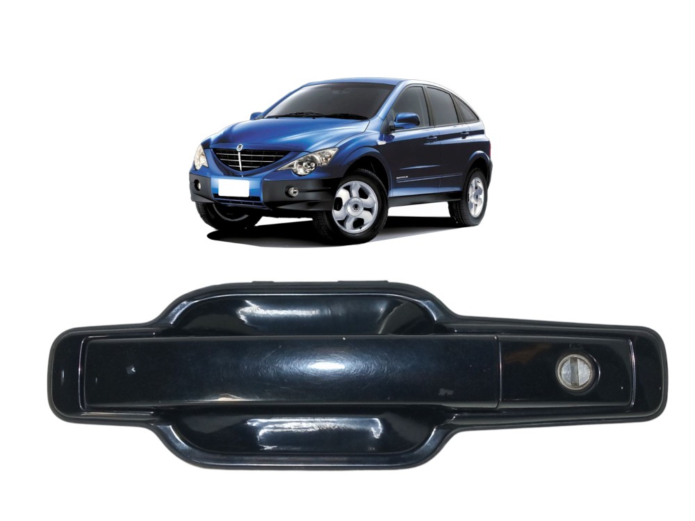 Macaneta Externa Dianteira Esquerda Ssangyong Actyon 2010  Preto Dianteira 1