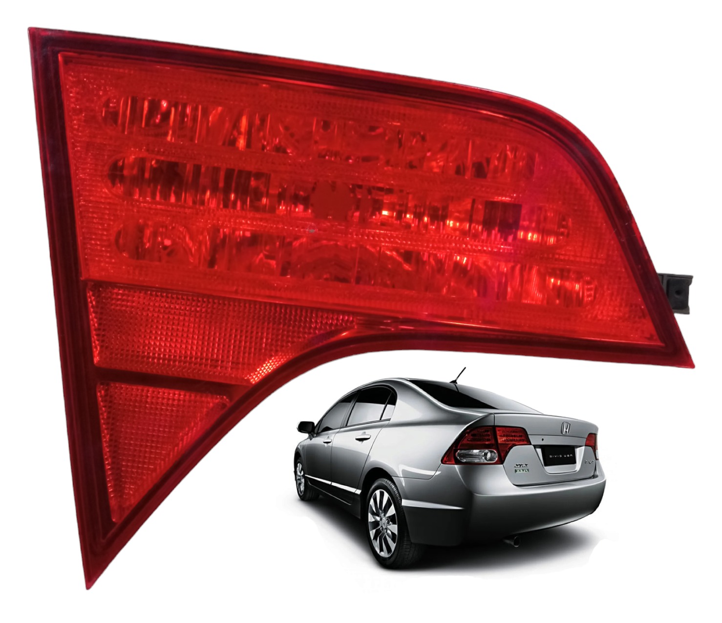Lanterna Esquerda Tampa Traseira Honda Civic 2007 2011 Usada Esquerdo Vermelho 2