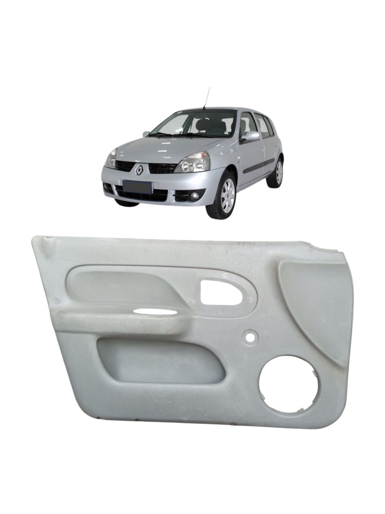 Forro De Porta Dianteira Esquerda Renault Clio 2002 2010  Cinza 1