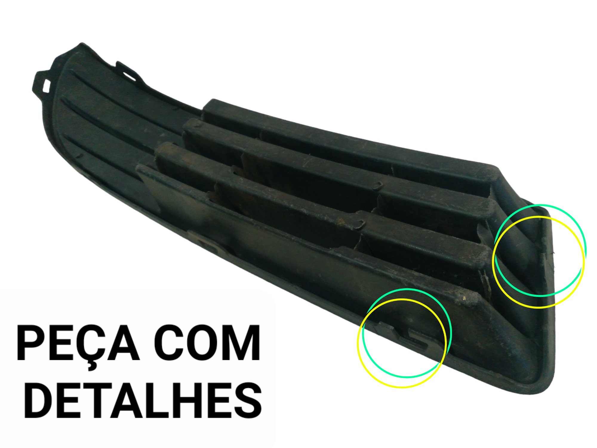 Moldura Acabamento Grade Esquerda Farol Milha Polo 2006 2011 Preto Esquerdo 2