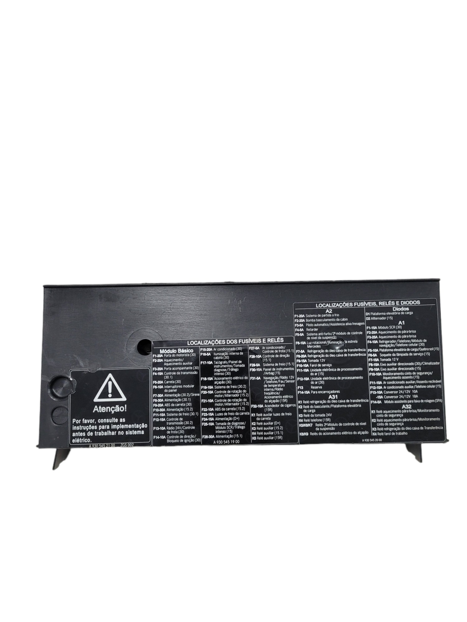 Tampa Caixa Fusiveis M Benz Actros 9435450046 1