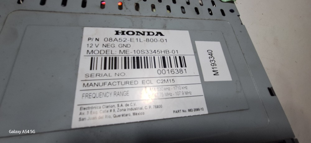 Radio Honda Fit 2010-2014 S/ Codigo 4