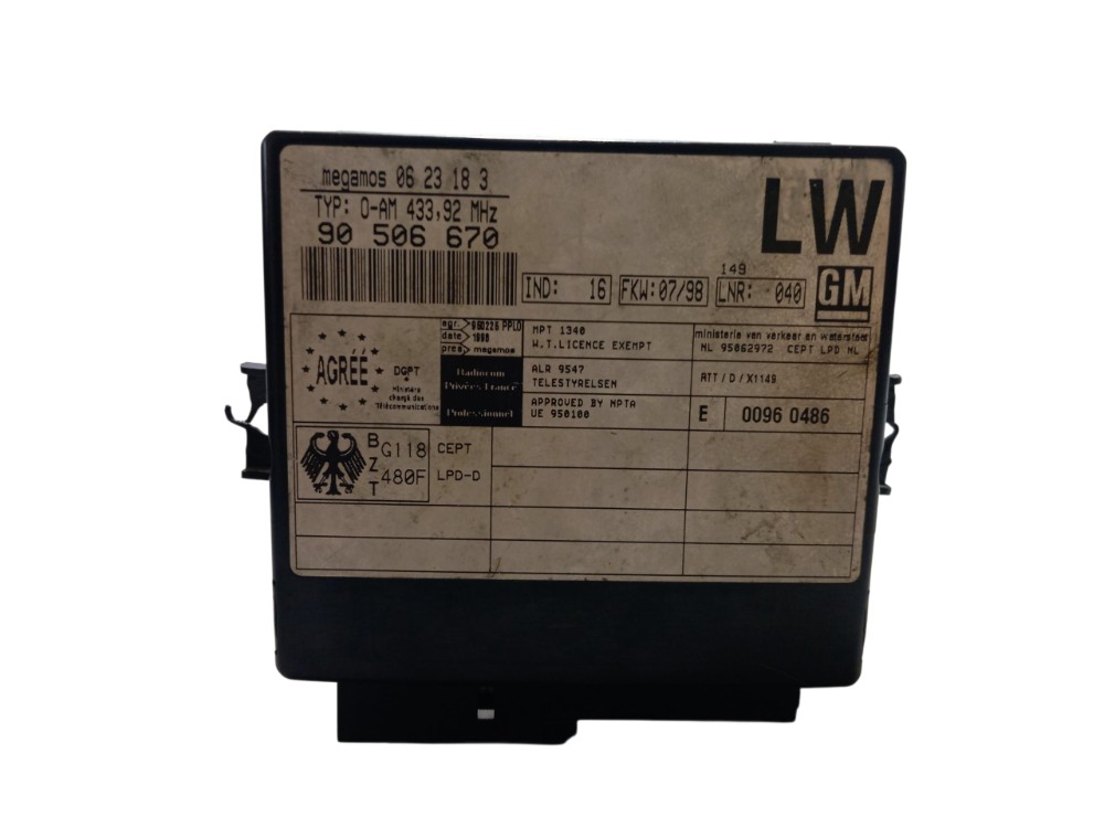 Módulo Central Alarme Gm Astra Vectra 1997 A 2005