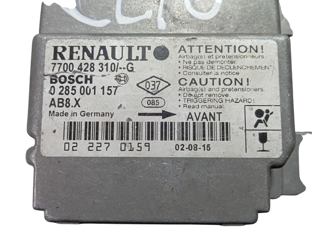Módulo Airbag 1.0 Renault Clio 2001 A 2006 2