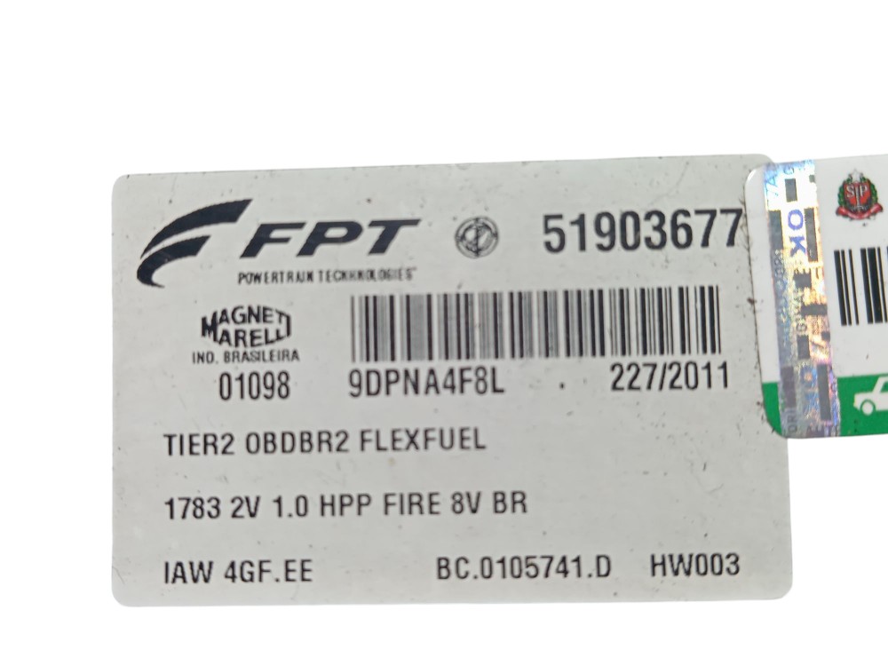 Módulo Injeção Fiat Palio Fire 1.0 8v 2007 5
