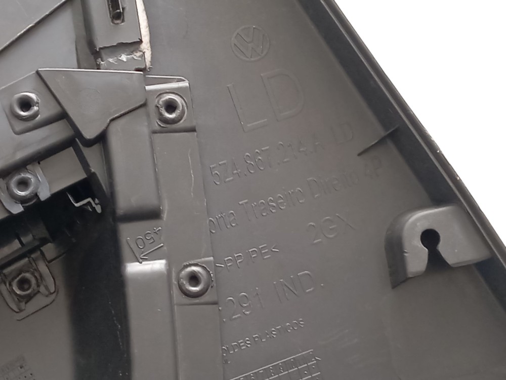 Forro Porta Traseira Direita Vw Fox Preto 6