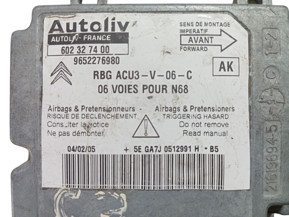 Módulo Airbag Picasso Citroen Xsara 2001 A 2008 2