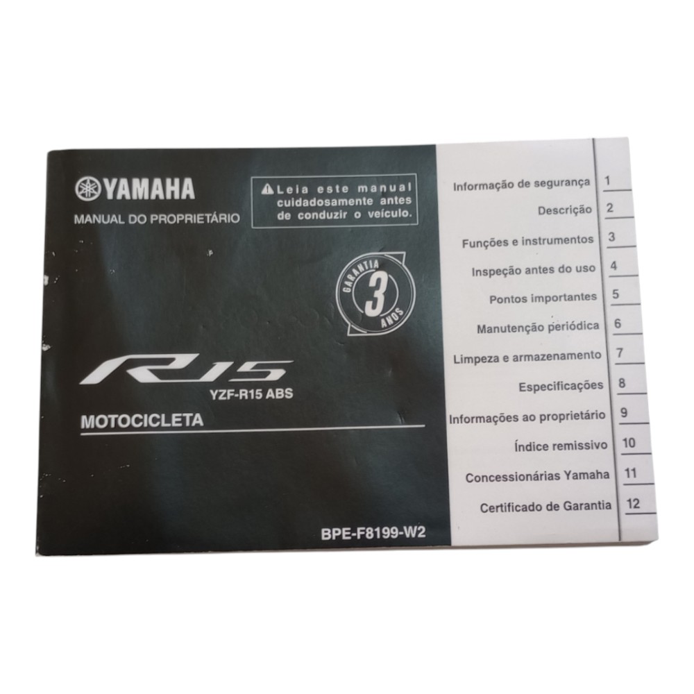 Manual Do Proprietário Yamaha R15 2025