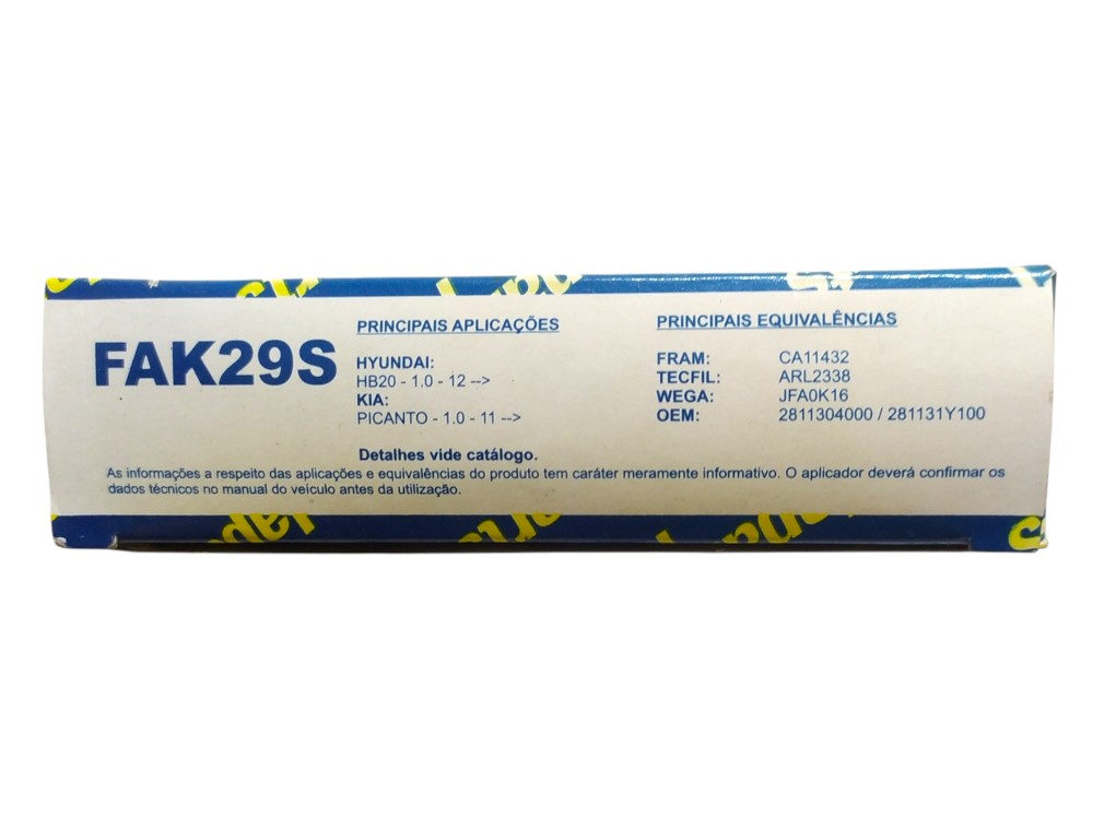Filtro De Ar Hyundai Hb20 E Kia Picanto 6