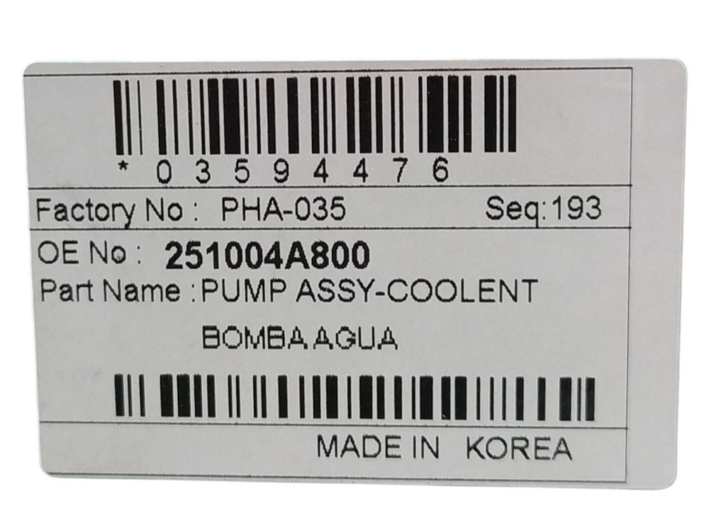 Bomba De Água Hyundai Hr Kia Bongo K2500 2013 A 2021 6