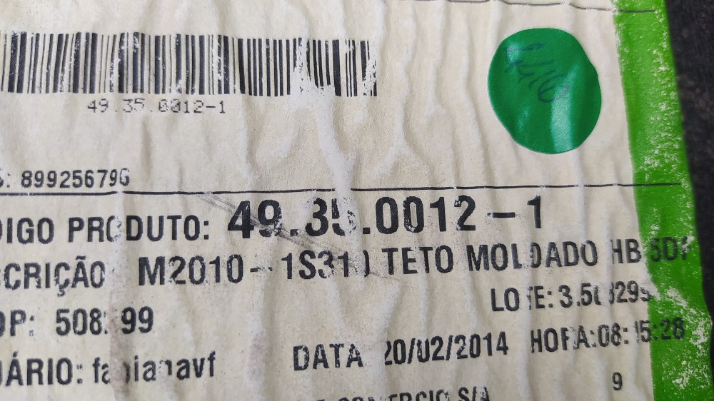 Forro Teto Hyundai Hb20 1.6 2014 V69 10